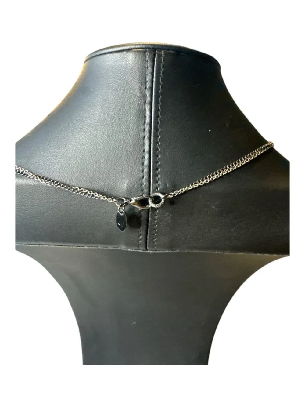 Vintage-Inspired Silver Necklace With Ornate Blue & Green Crystal Pendant